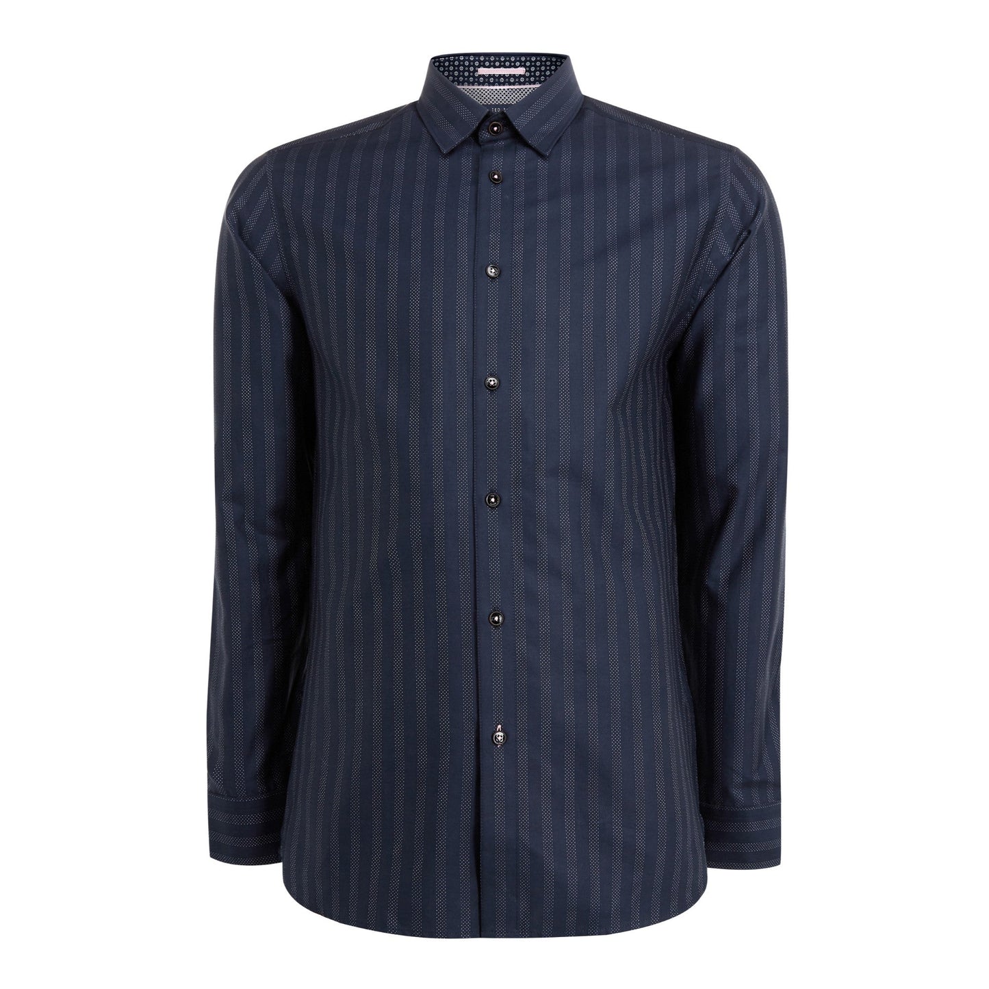 Men Hanlong-Ls Dotted Stripe Shirt - Navy