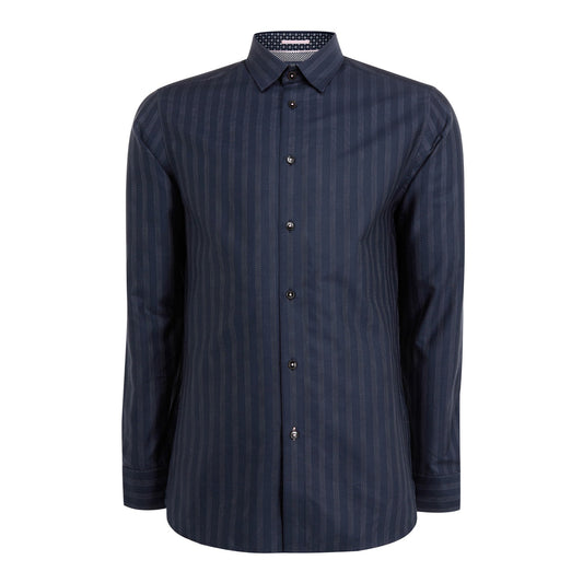 Men Hanlong-Ls Dotted Stripe Shirt - Navy