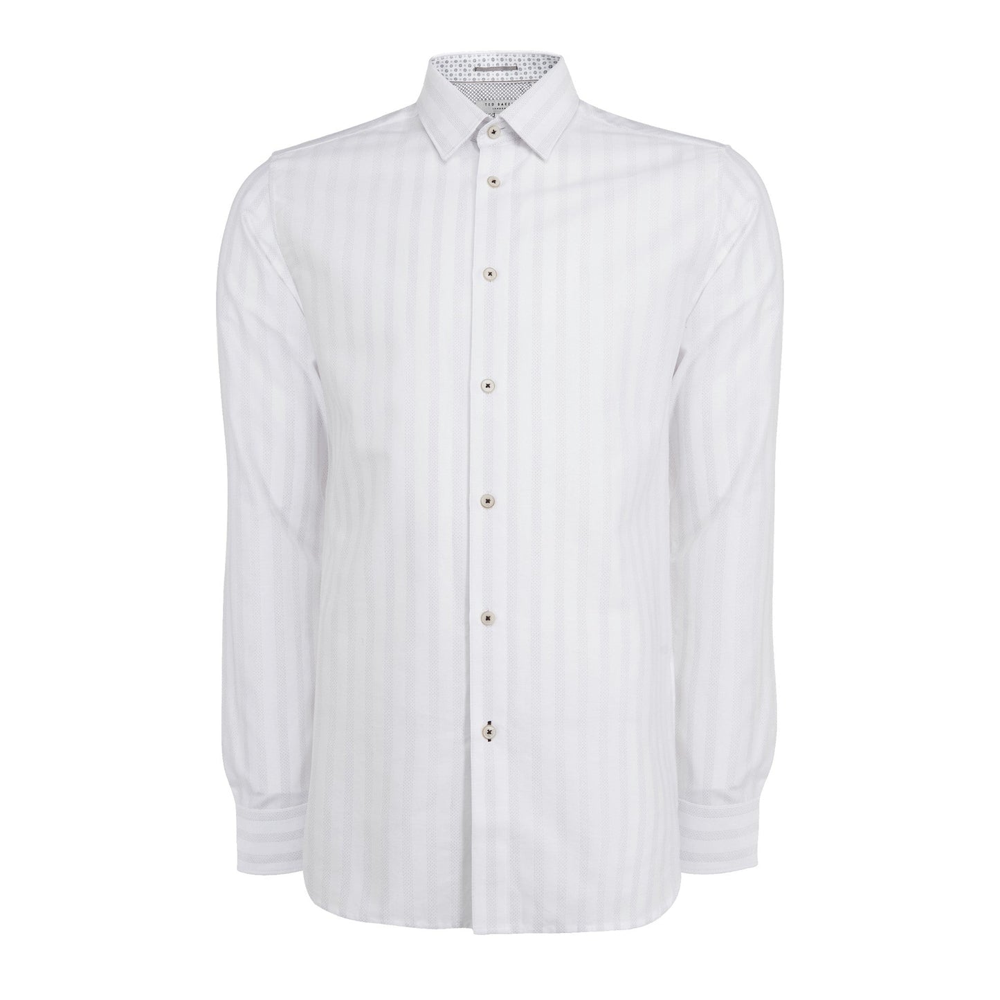 Men Hanlong-Ls Dotted Stripe Shirt - White