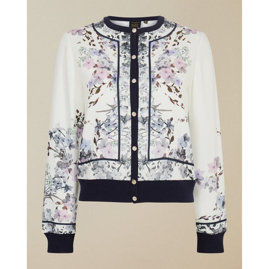 Women Innga-Navy Pergola Printed Cardi - White
