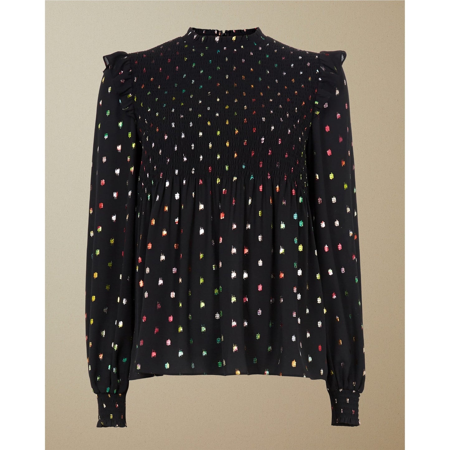 Women Ellzaa-Top With Smocking Detail - Black