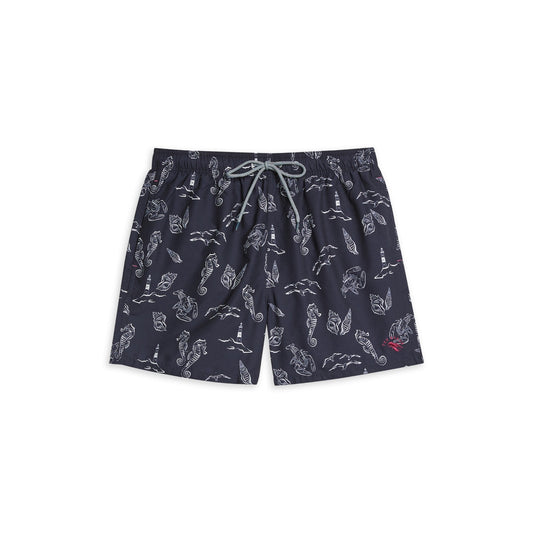 Men Flamez-All Over Printed Swimshort - Navy
