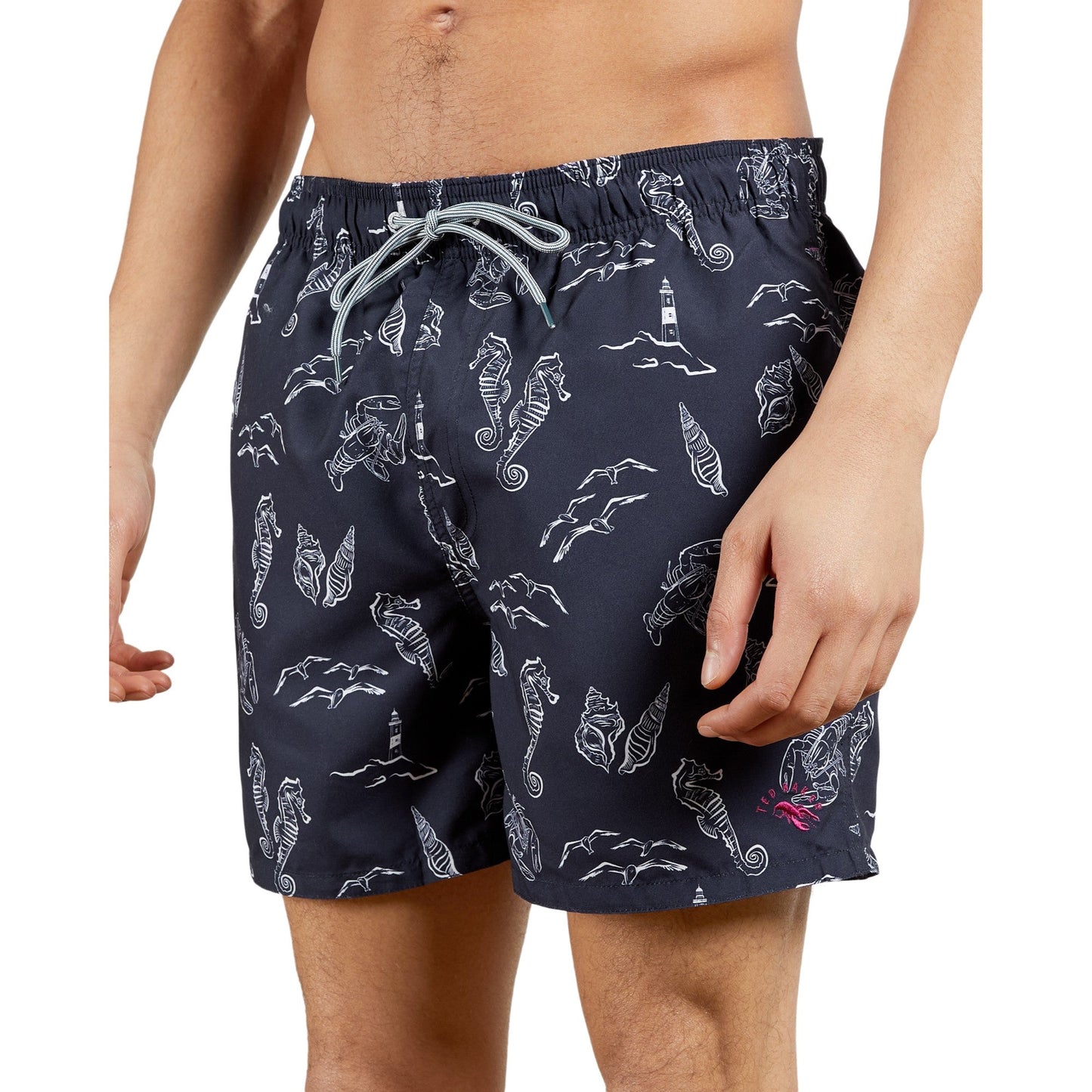 Men Flamez-All Over Printed Swimshort - Navy