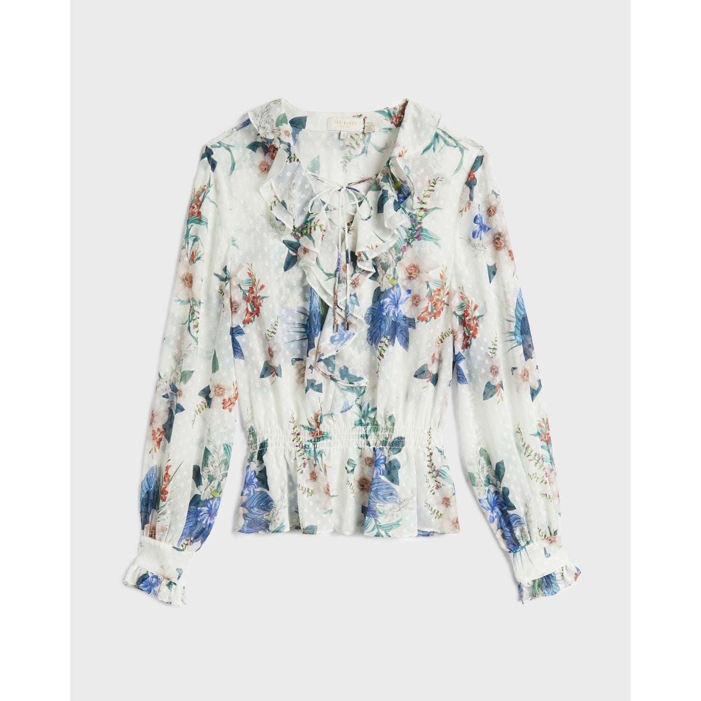 Women Jaminaa-Jamboree Ruffle Top With Tie - Ivory