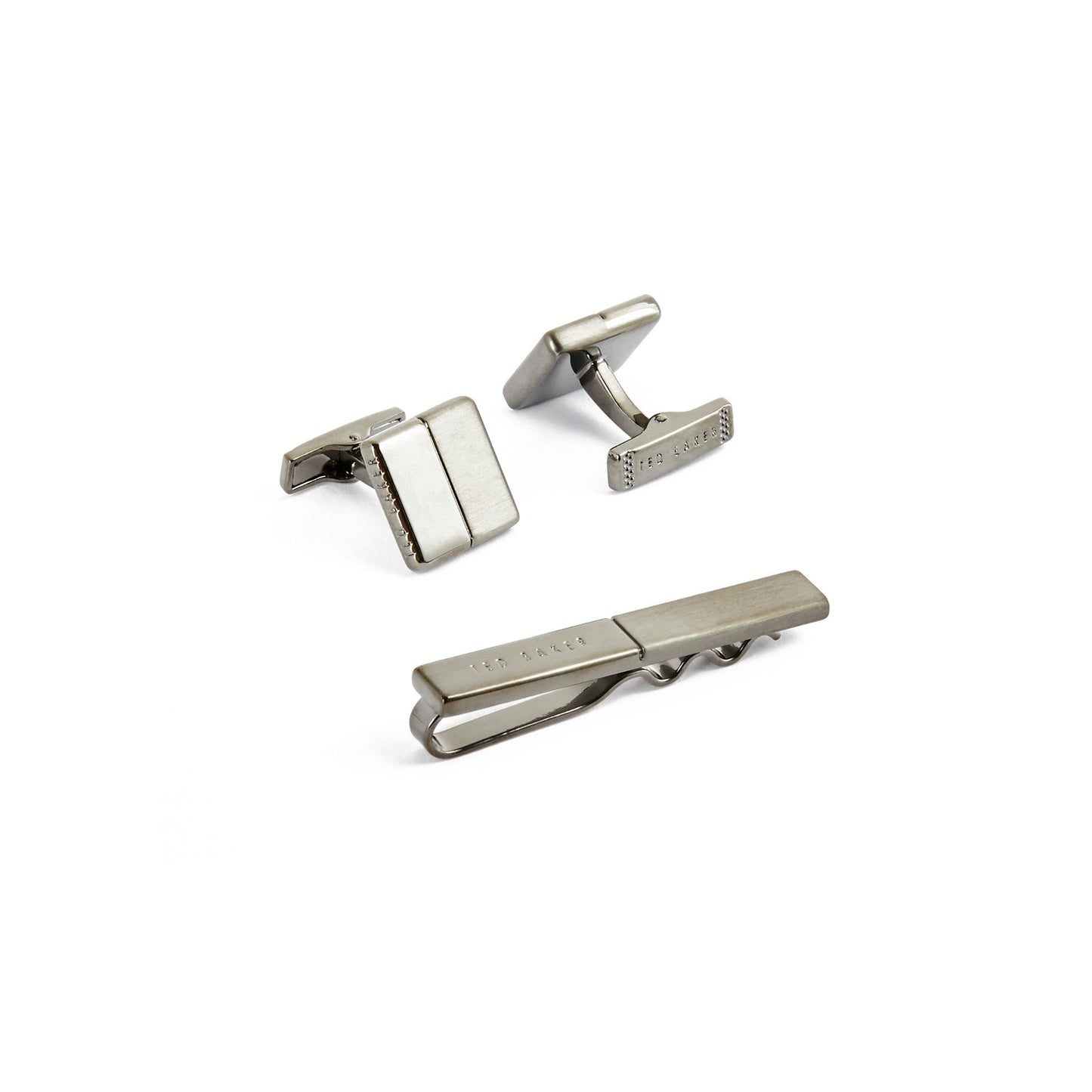 Men Jeti-Cufflink And Tie Bar Gift Set - Gunmetal