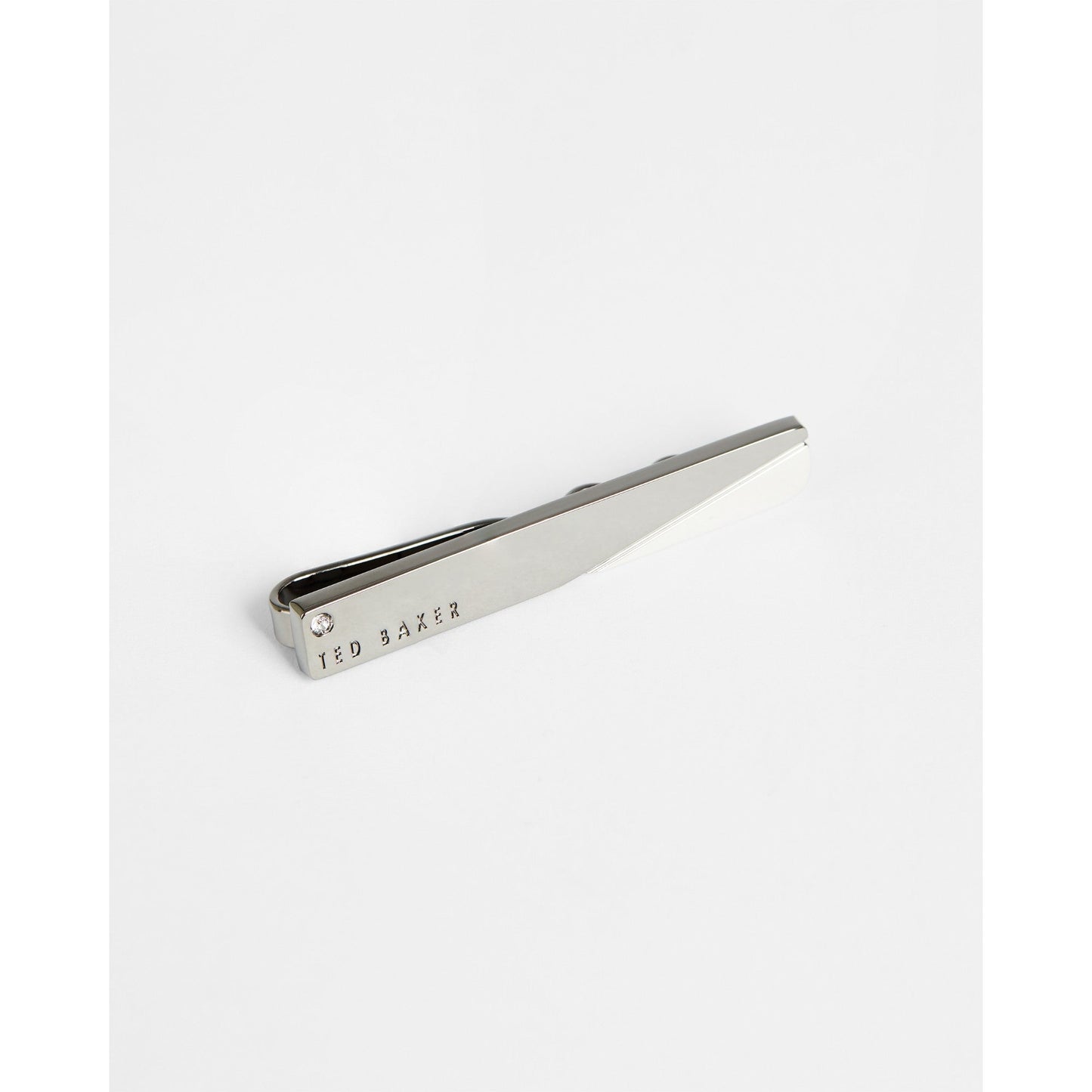 Men Mabe-Corner Crystal Tie Bar - Gunmetal