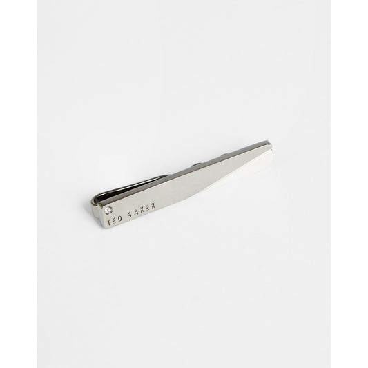 Men Mabe-Corner Crystal Tie Bar - Gunmetal