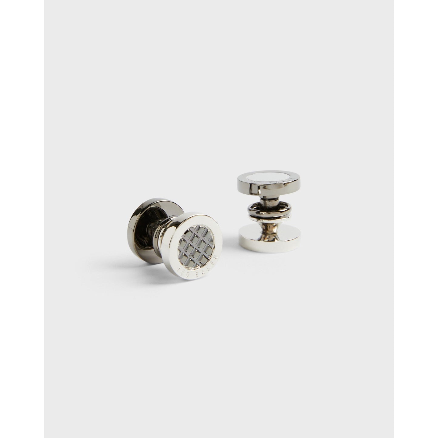 Men Paark-Reversible Textured Snap Cufflinks - Silver-Col