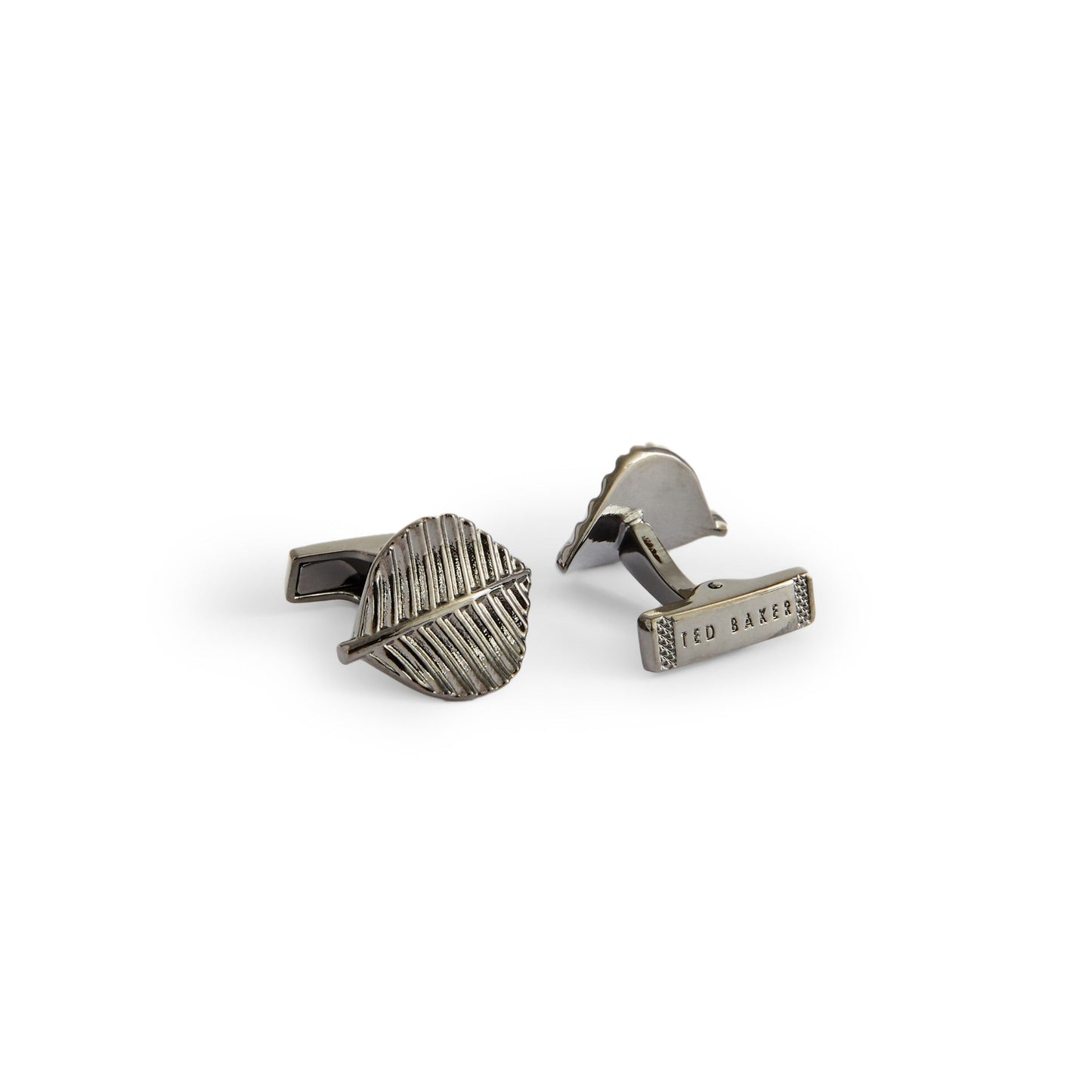 Men Paddle-Leaf Cufflinks - Gunmetal