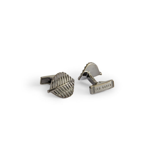 Men Paddle-Leaf Cufflinks - Gunmetal