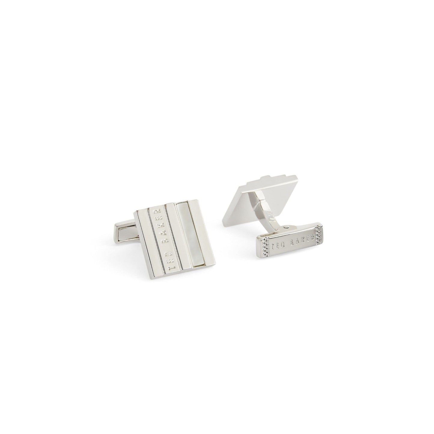 Men Pamel-Stepped Mother Of Pearl Cufflinks - White