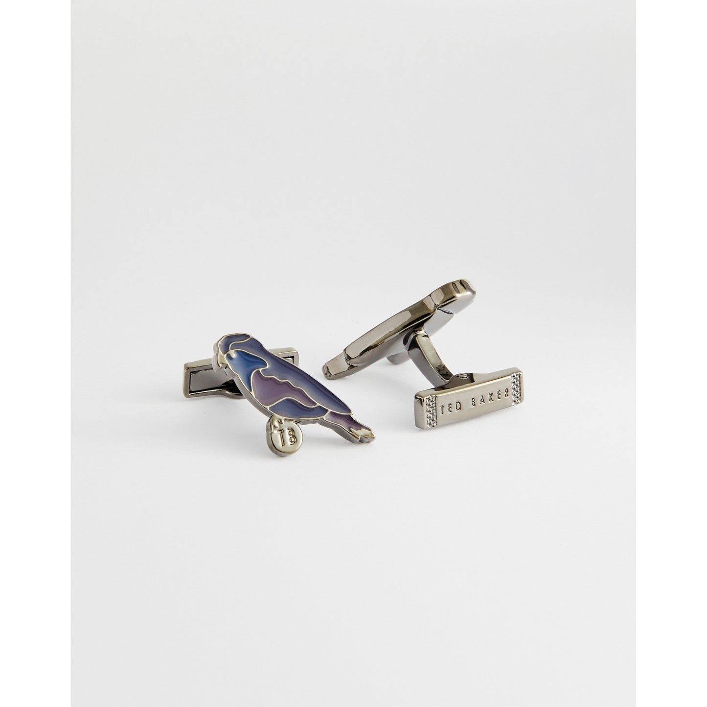 Men Pebbles-Parrot Cufflinks - Gunmetal