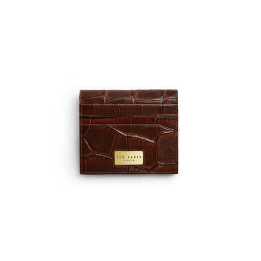 Men Plups-Croc Emboss Bifold Cardholder - Brown-Choc