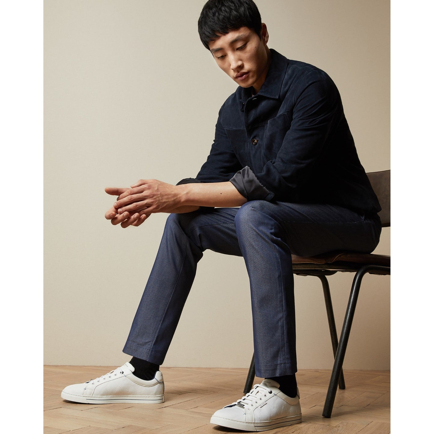 Men Telfone-Semi Plain Trouser - Blue