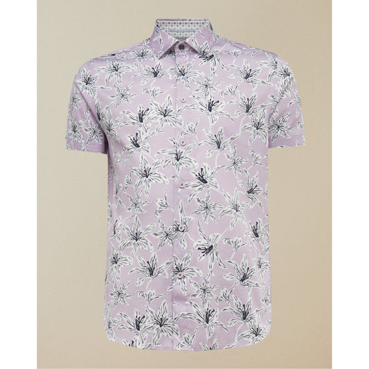 Men Bonfire-Ss Floral Print Shirt - Lilac