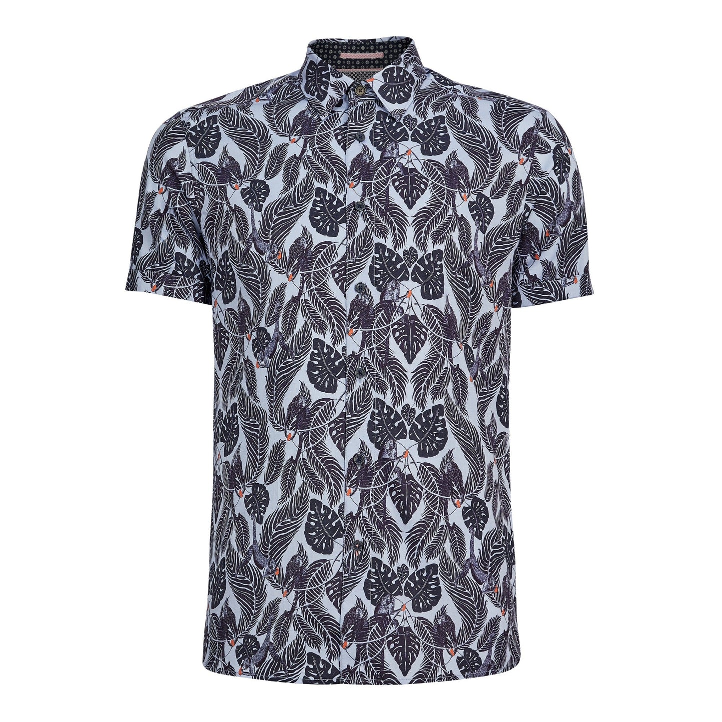 Men Torch-Ss Monkey Print Shirt - Light-Blue
