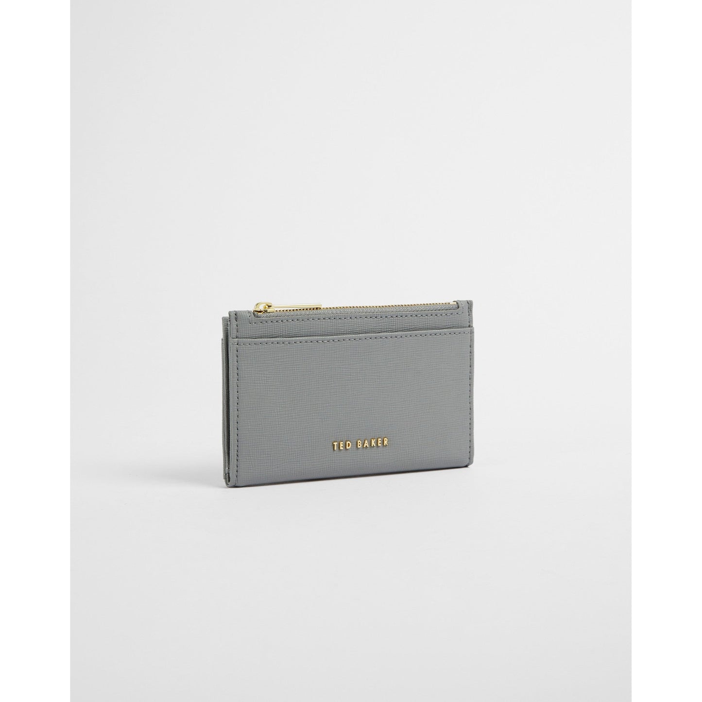Women Paigge-Saffiano Poppered Cc Holder - Grey
