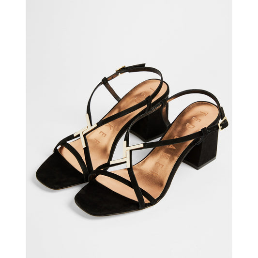 Women Joleeas-Suede T Strappy Block Heel Sandal - Black