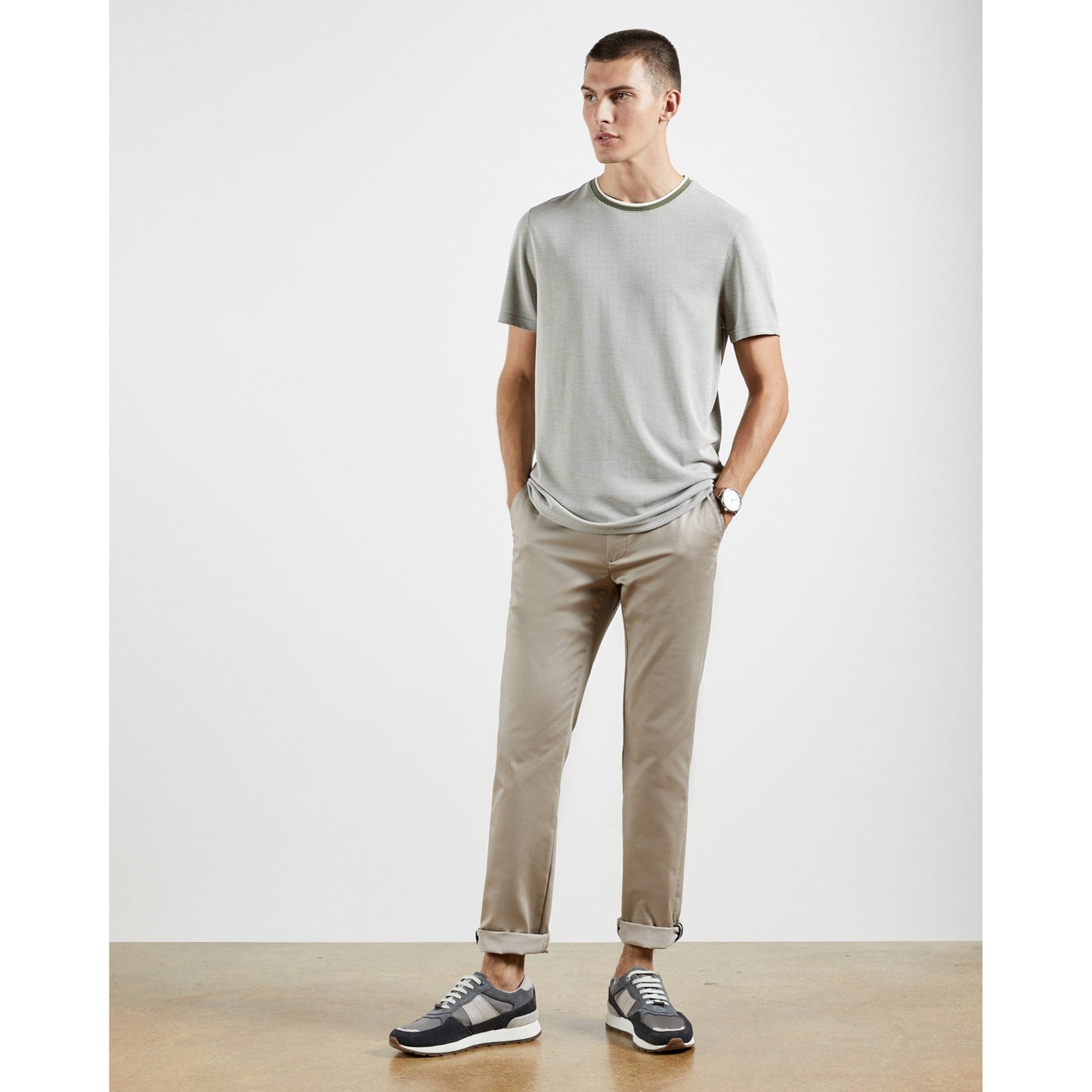 Men Shawts-Ss Soft Touch T-Shirt - Khaki