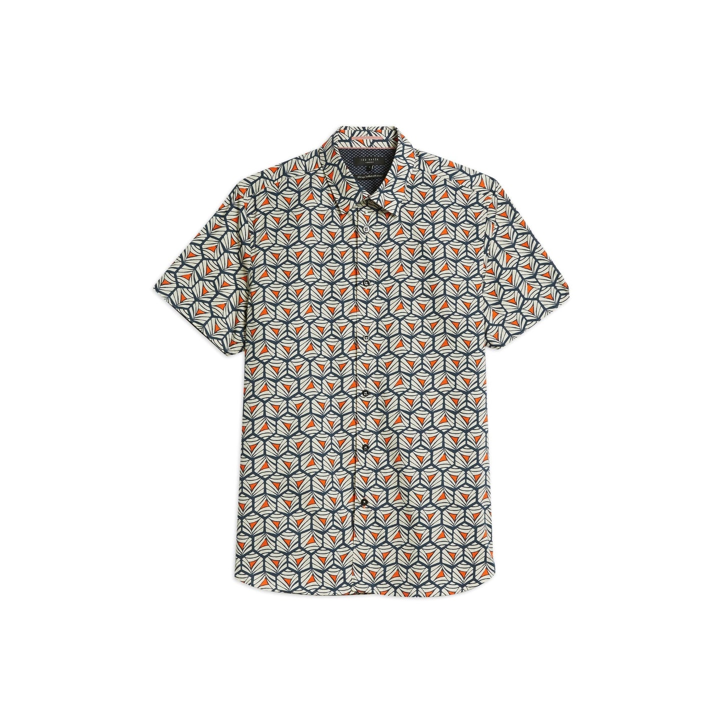 Men Bagul-Ss Geo Print Shirt - White