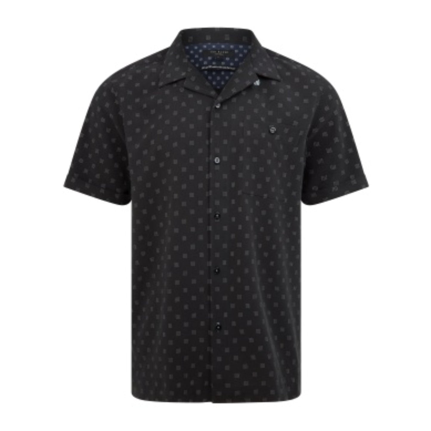 Men Polspo-Ss Polynosic Spot Printed Shirt - Black