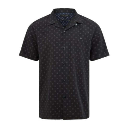 Men Polspo-Ss Polynosic Spot Printed Shirt - Black