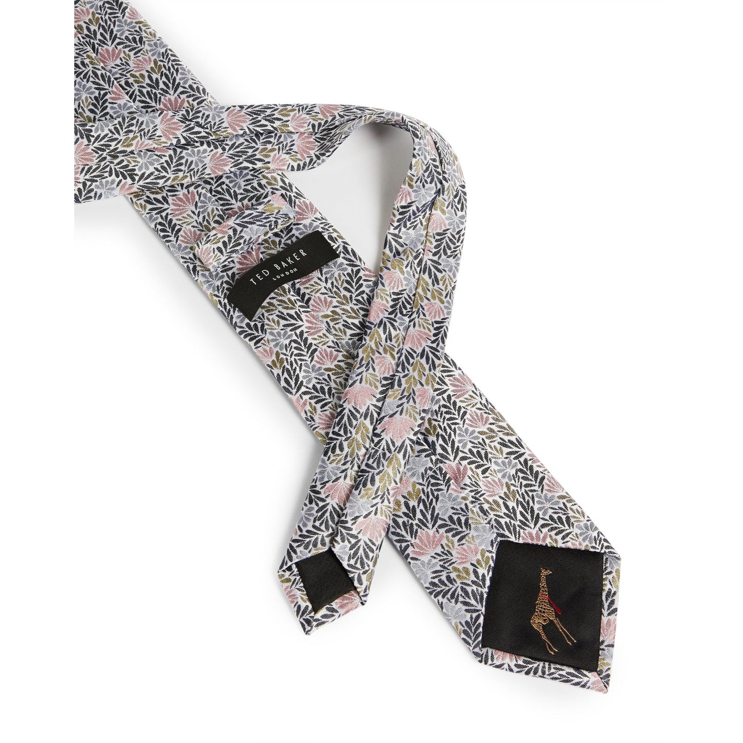 Men Tidy-Jaquard Interest Floral Tie - White