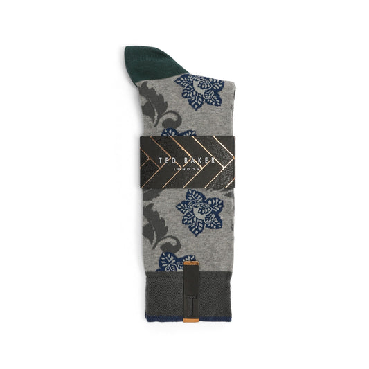 Men Finty-Floral Sock - Grey