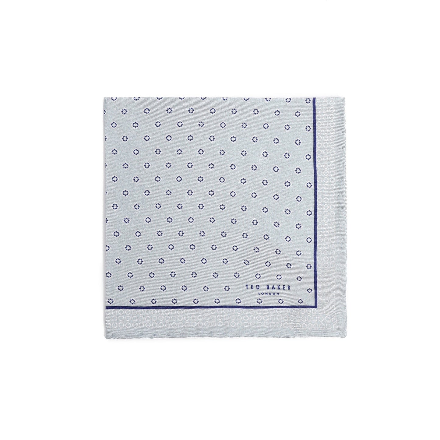 Men Bunbun-Geometric Printed Pocket Square - Light-Blue