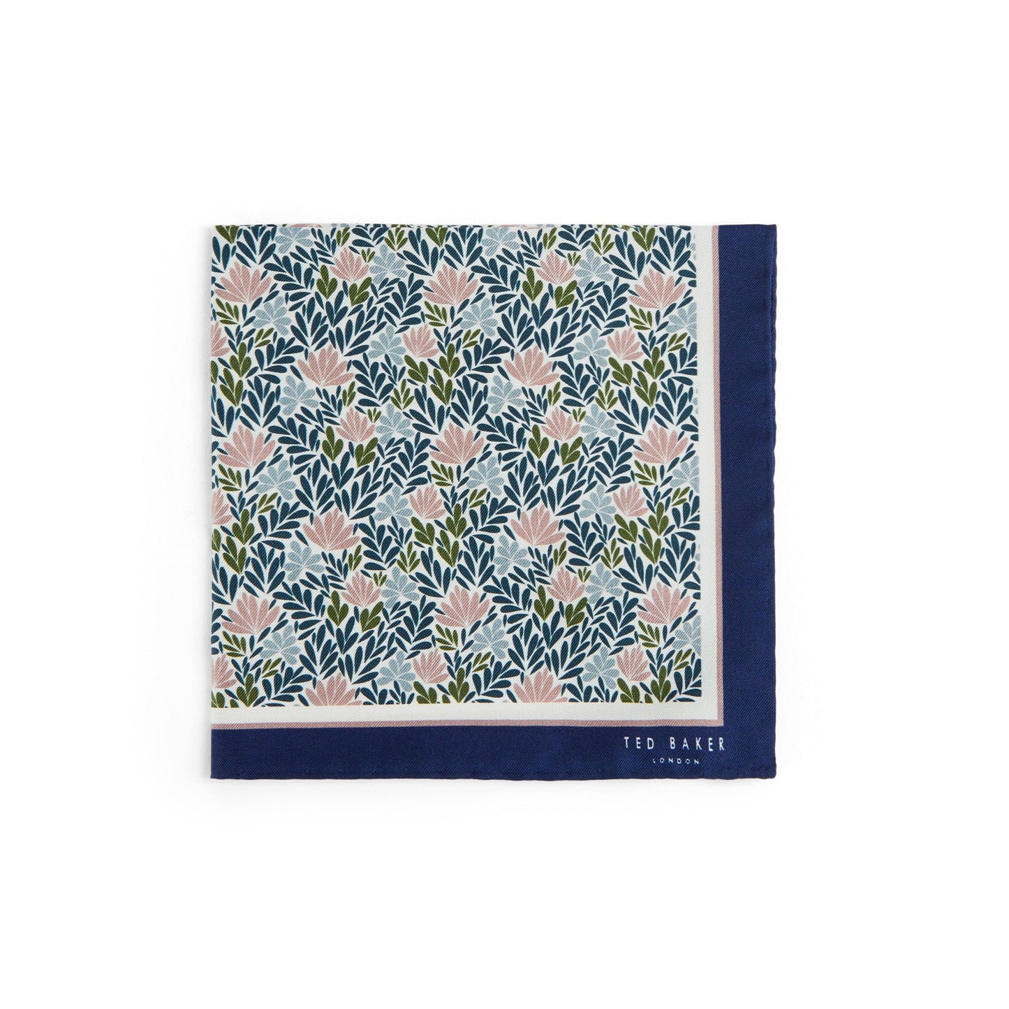 Men Braidz-Interest Floral Printed Pocket Square - Navy