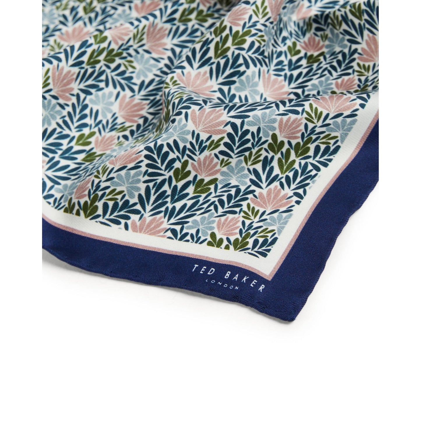 Men Braidz-Interest Floral Printed Pocket Square - Navy