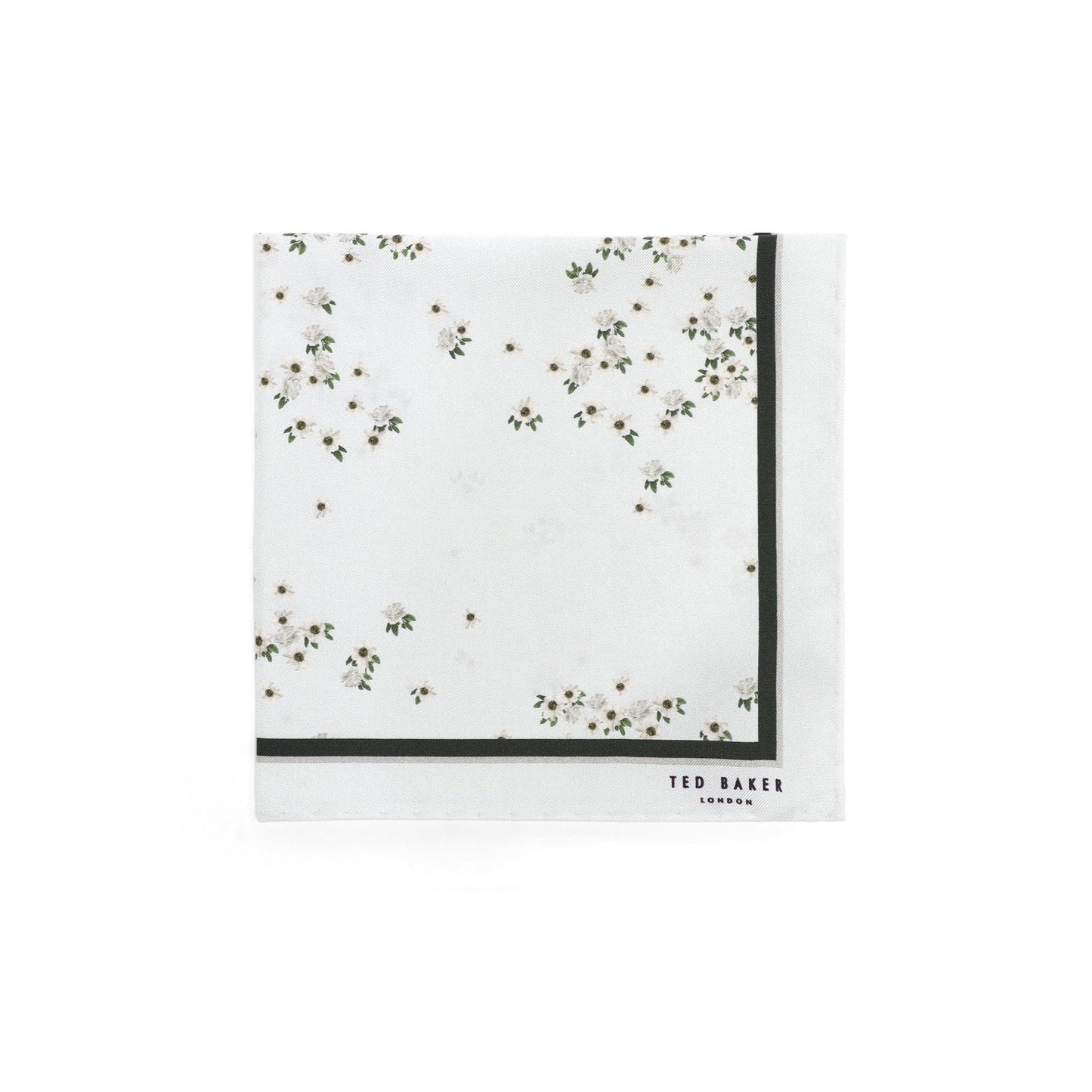 Men Fring-Printed Floral Pocket Square - Mint