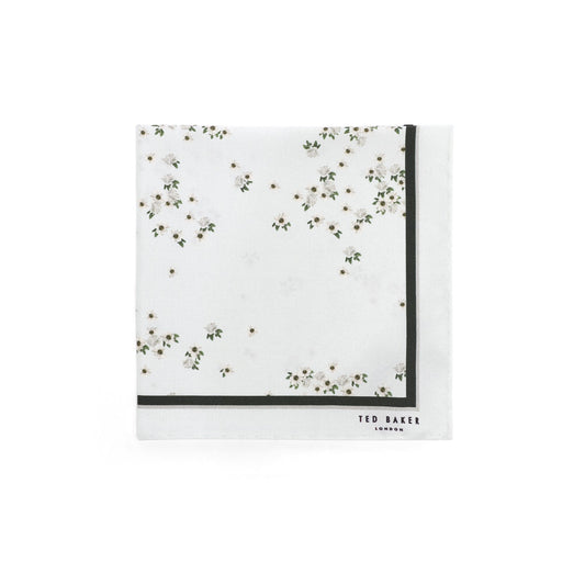Men Fring-Printed Floral Pocket Square - Mint
