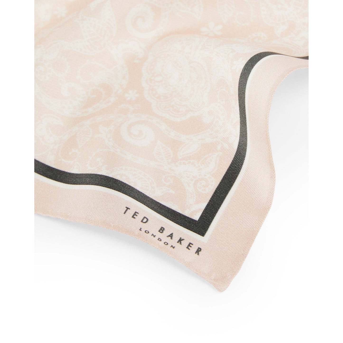 Men Sidebit-Printed Paisley Pocket Square - Light-Pink