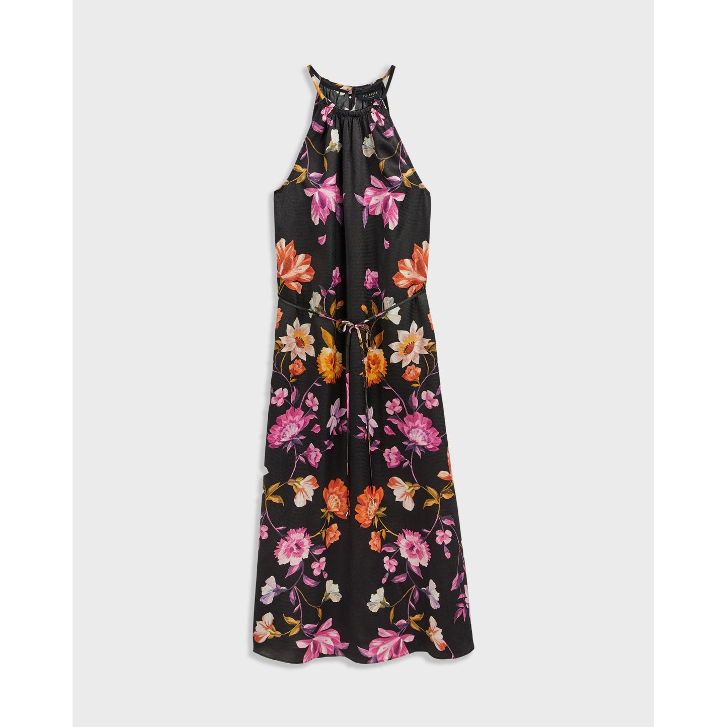 Women Megarra-Rhubarb Halterneck Midi Dress - Black