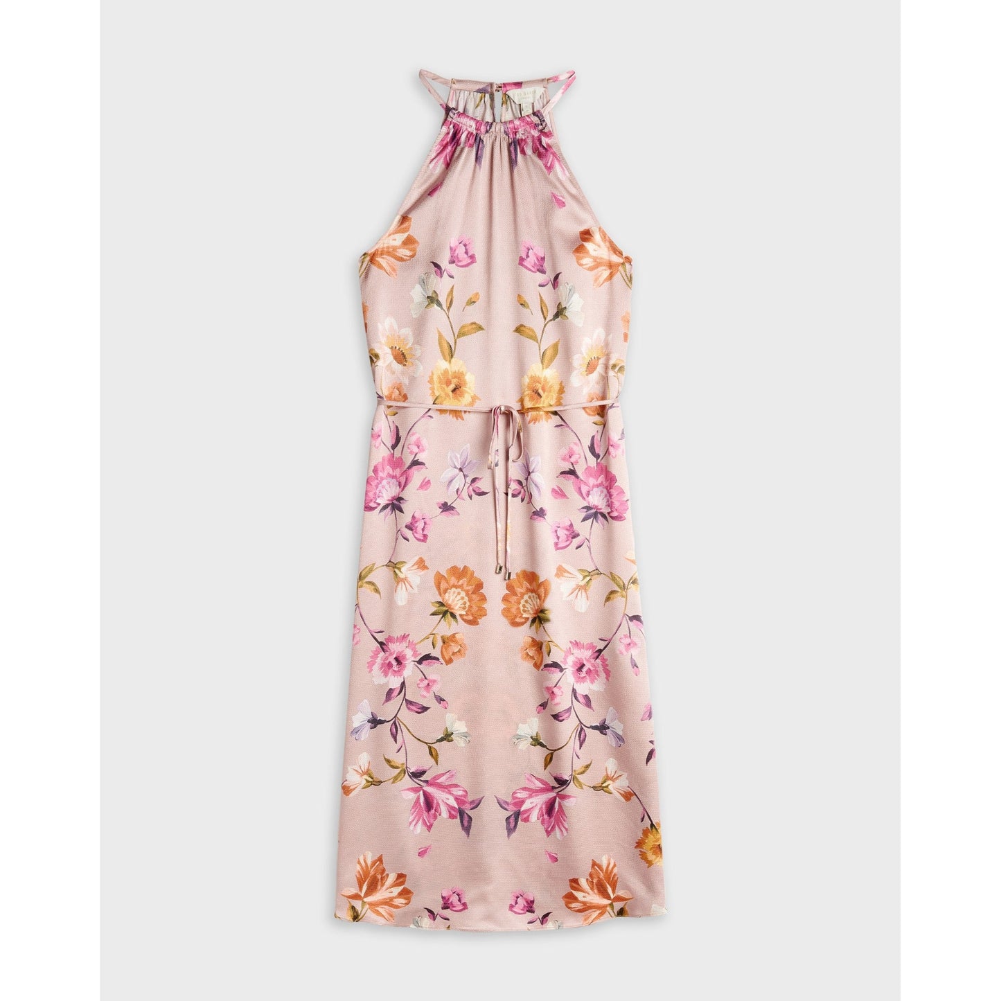 Women Megarra-Rhubarb Halterneck Midi Dress - Dusky Pink