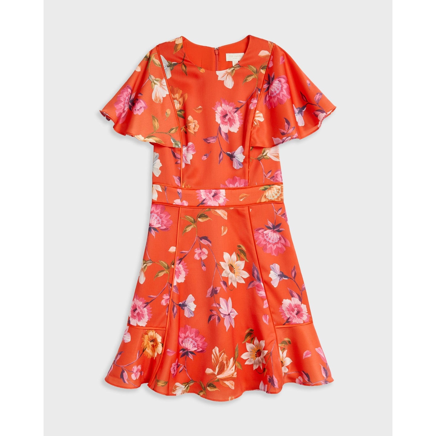 Women Mira-Rhubarb Mini Dress With Tipping Detail - Bright-Orange