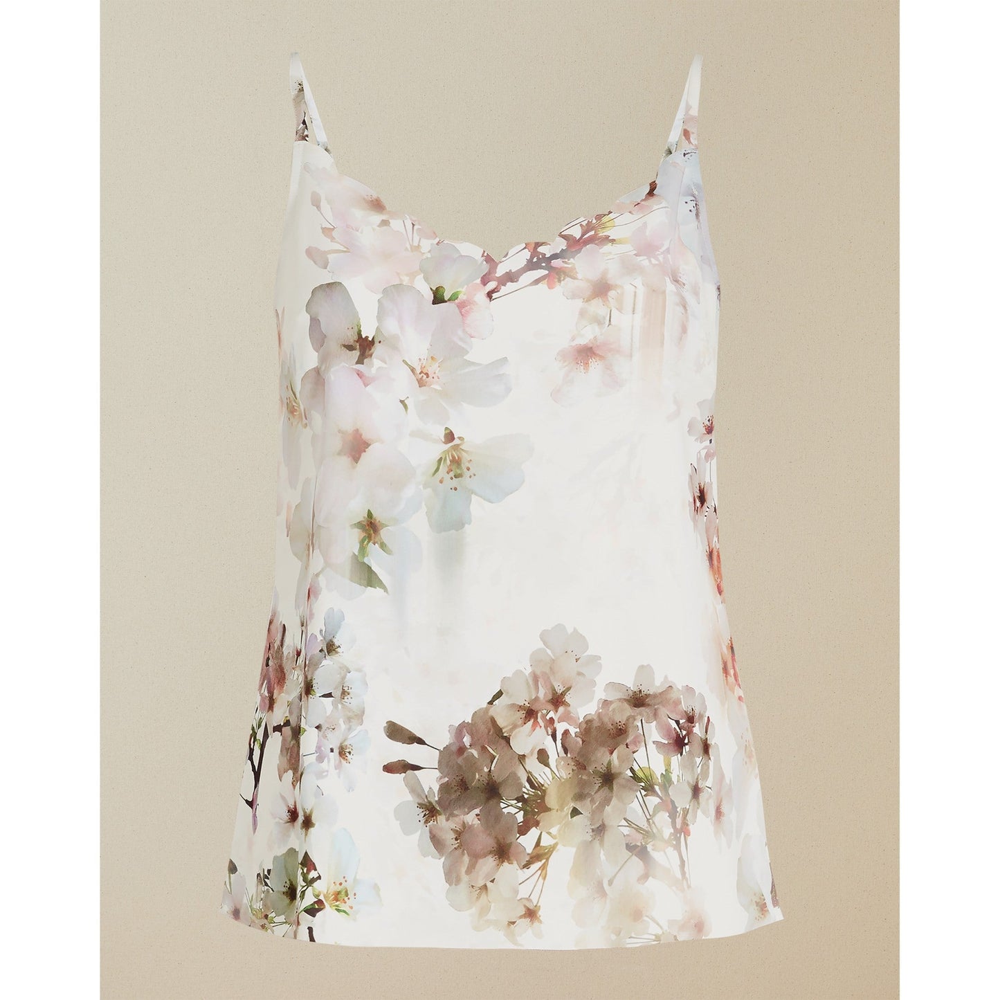 Women Ivvey-Vanilla Printed Scalloped Cami - White