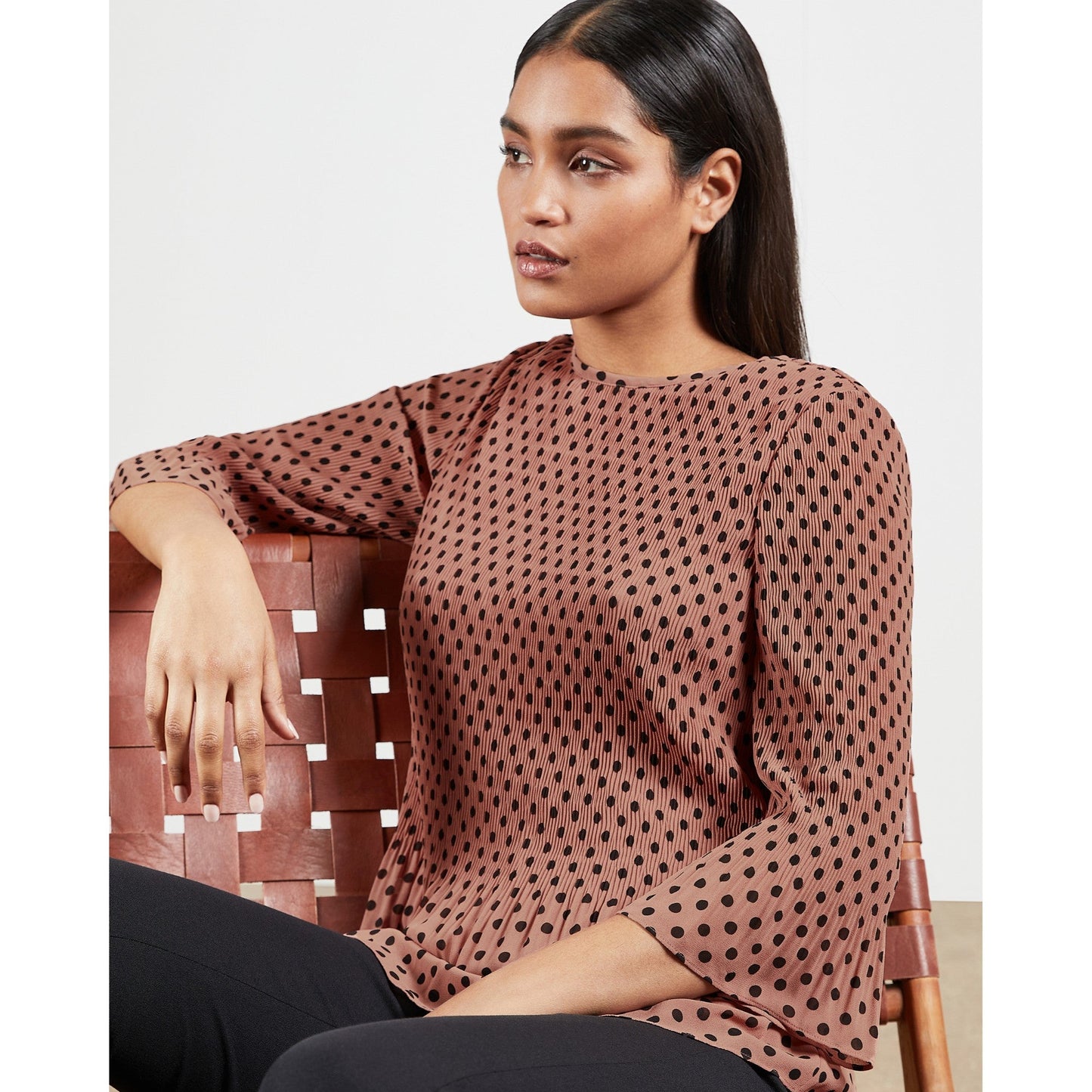 Women Hellyn-Polka Dot Top - Dusky-Pink