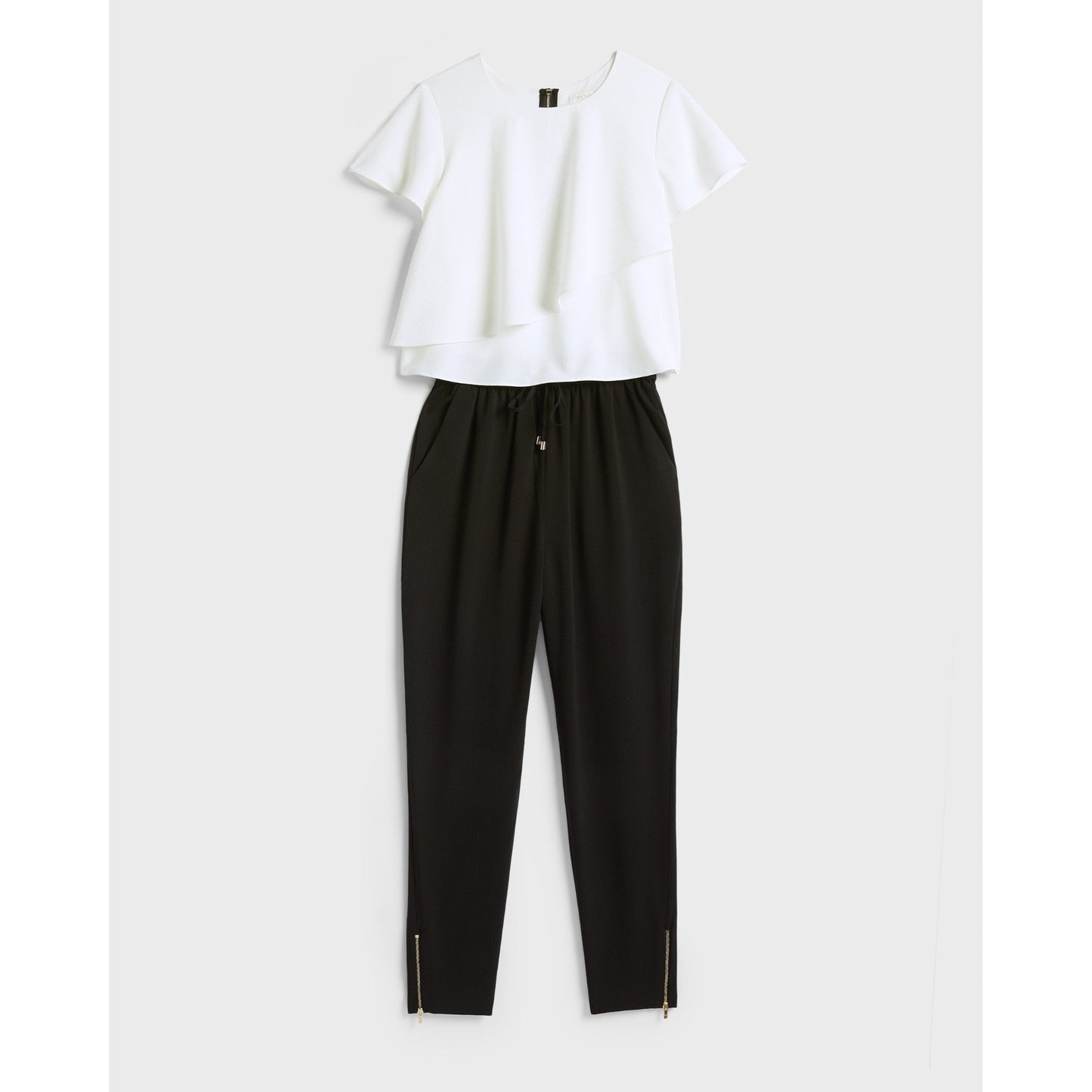 Women Novsa-Contrast Casual Jumpsuit - White
