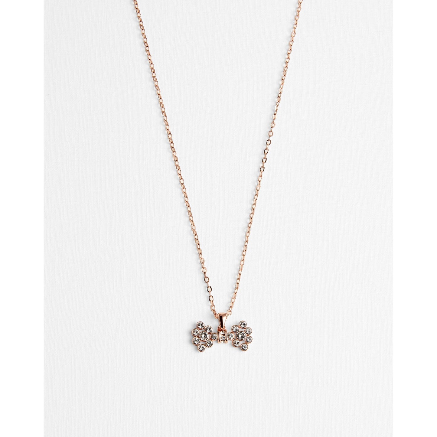 Women Brizla-Tbj2338 Crystal Bow Pendant - Rosegold