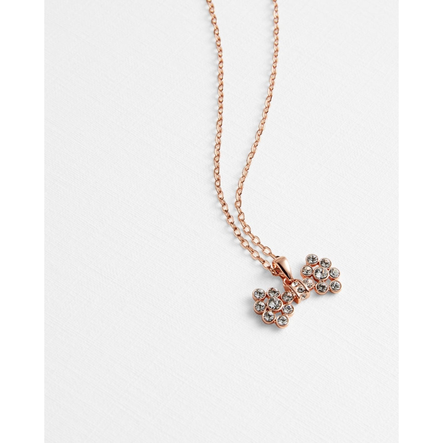Women Brizla-Tbj2338 Crystal Bow Pendant - Rosegold