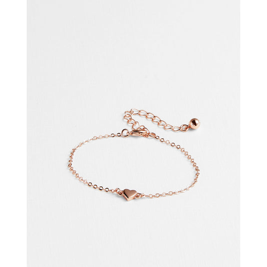 Women Harsaa-Tbj2396 Tiny Heart Bracelet - Rosegold