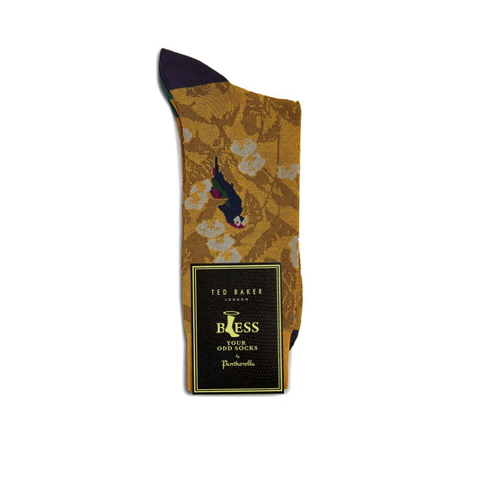 Men Perrsoc-Parrot Pattern Sock - Yellow