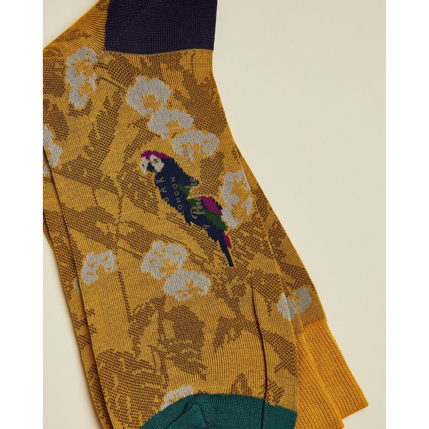Men Perrsoc-Parrot Pattern Sock - Yellow
