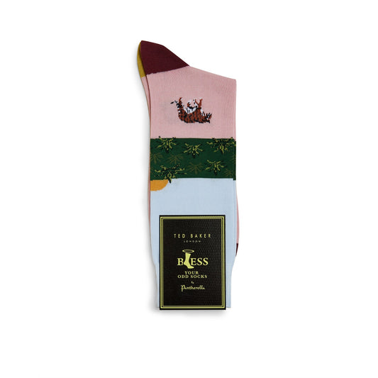 Men Setsoon-Tiger Scene Sock - Pink