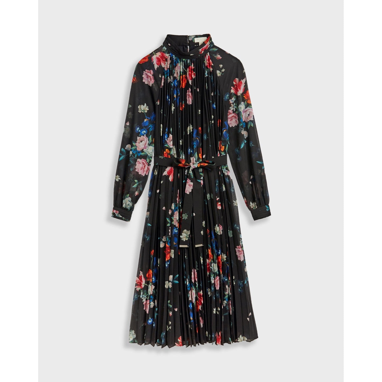 Women Naniro-Sandalwood Pleated Midi Dress - Black