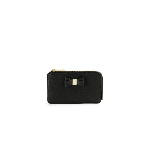 Women Arshia-Bow Zipped Card Holder - Black