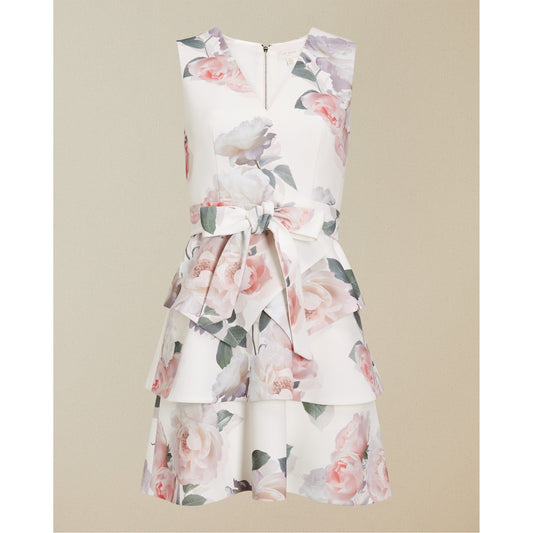 Women Dewana-Bouquet Tiered Skirt Dress - Ivory