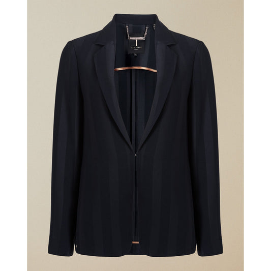 Women Daryaa-Relaxed Satin Stripe Blazer - Navy